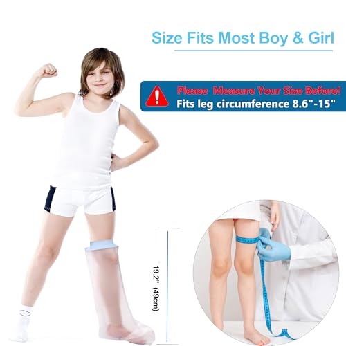 Divvsck Waterproof Kids Leg Cast Cover for Showering Cast Covers for Shower Kids Child Reusable Shower Bag for Leg Cast Protector for Teens Leg, Foot,Ankle - Image 4
