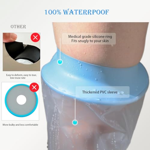 Divvsck Waterproof Kids Leg Cast Cover for Showering Cast Covers for Shower Kids Child Reusable Shower Bag for Leg Cast Protector for Teens Leg, Foot,Ankle - Image 3