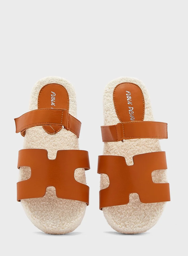 PUBLIC DESIRE Multi Strap Mid Heel Sandals