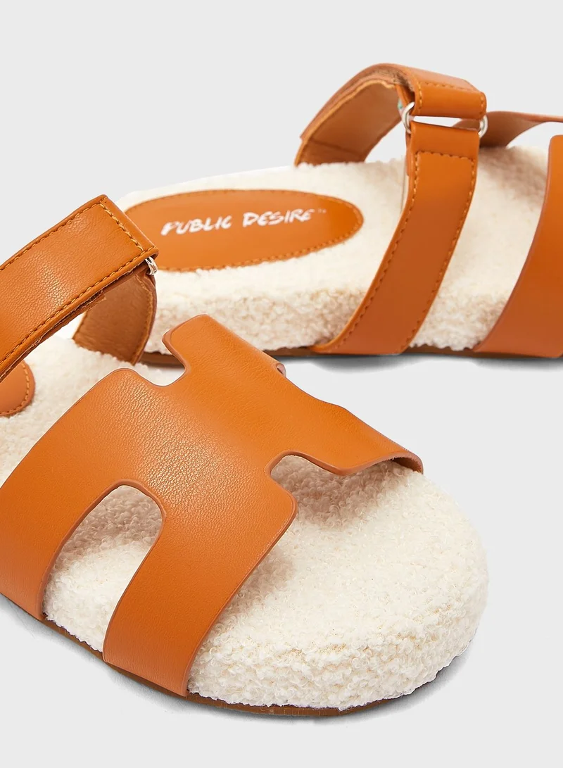PUBLIC DESIRE Multi Strap Mid Heel Sandals