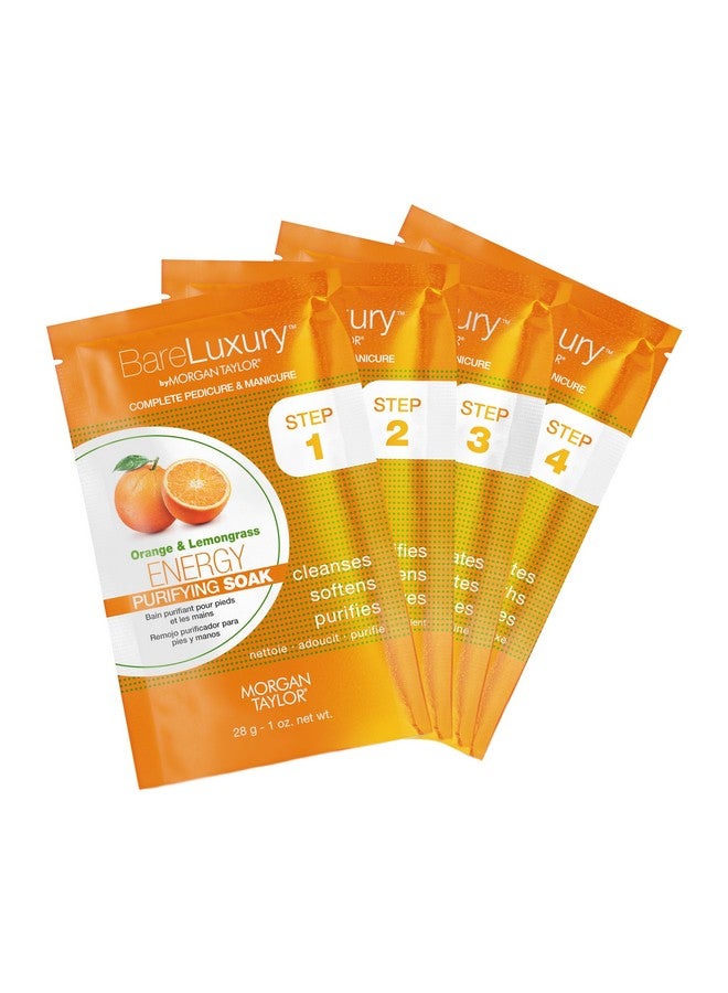 Morgan Taylor Bareluxury 4Step Complete Pedicure & Manicure Packs (Orange & Lemongrass) Hand And Foot Spa Kit In 4 Packs Pedicure And Manicure Kit Self Care Gifts For Women - Image 2