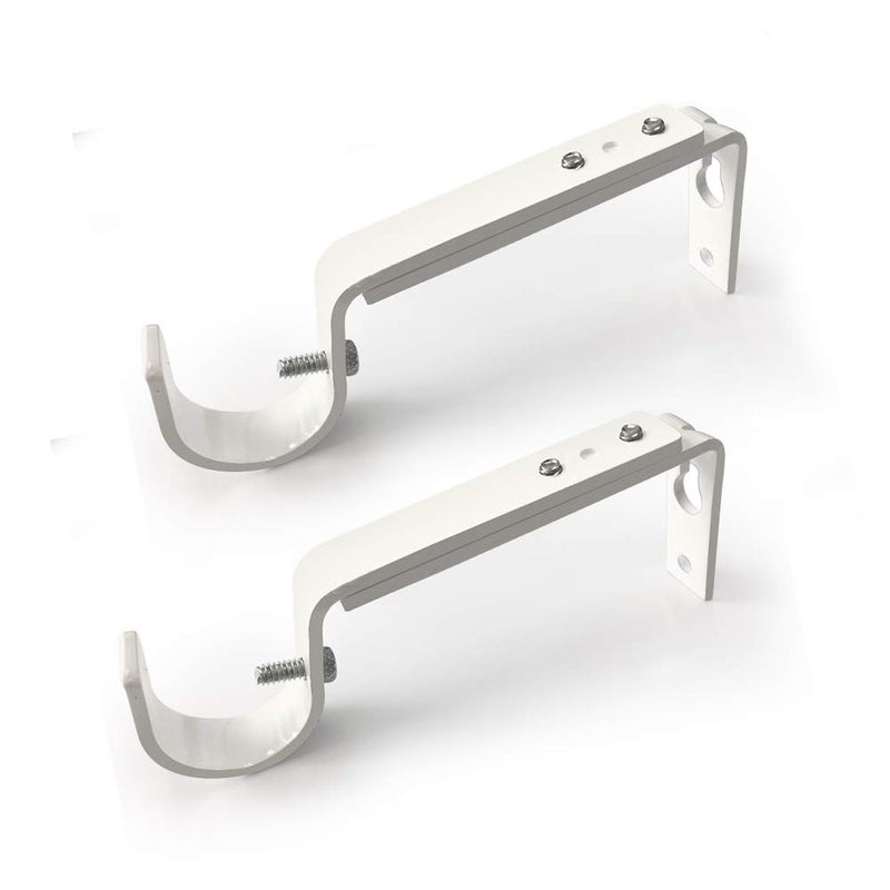 IHRDNNR Curtain Rod Brackets Heavy Duty Drapery Hardware Adjustable Rod Holders for 7/8 or 1 Inch Rods, Set of 3 (White, fits rods up to 1 inch) - Image 1
