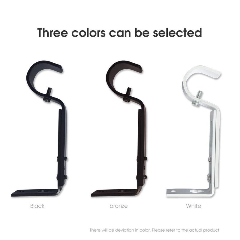 IHRDNNR Curtain Rod Brackets Heavy Duty Drapery Hardware Adjustable Rod Holders for 7/8 or 1 Inch Rods, Set of 3 (White, fits rods up to 1 inch) - Image 5
