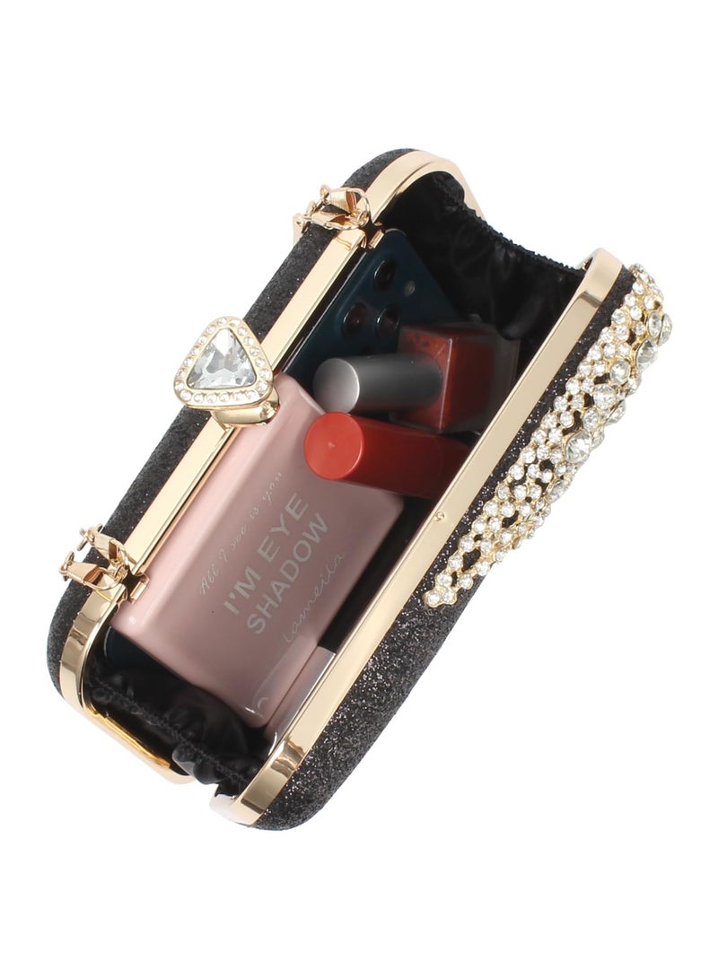 SOLARAE Women Lattice Pattern Metal Handbag Chain Geometric Evening Clutch Purse - Image 5