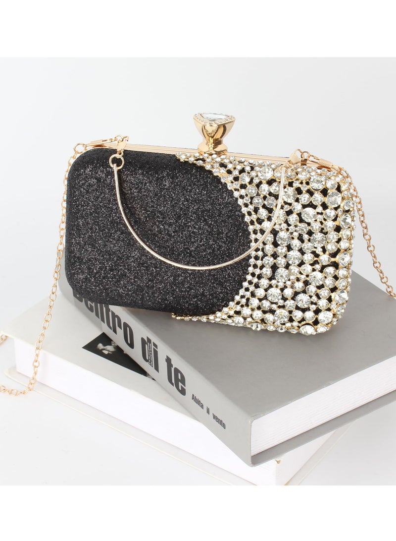 SOLARAE Women Lattice Pattern Metal Handbag Chain Geometric Evening Clutch Purse - Image 4