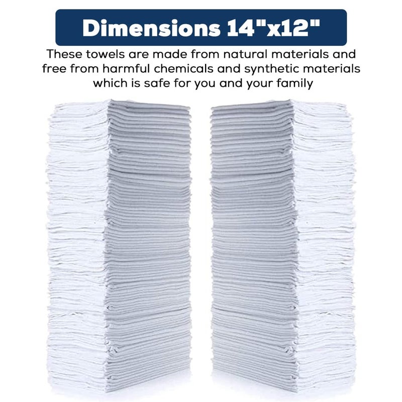 SIMPLI-MAGIC Cotton Shop Towels 14"x12" (90 Pack) â€“ Reusable Cleaning Shop Rags for Automobiles, Industries, Garage and Homes (White) - Image 2