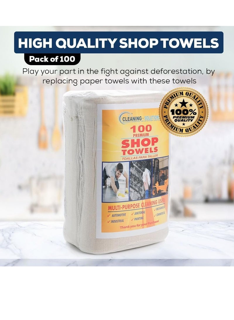 Simpli-Magic Simpli Magic 79006-100PK shop towels 14”x12” white pack of 100  - Image 2