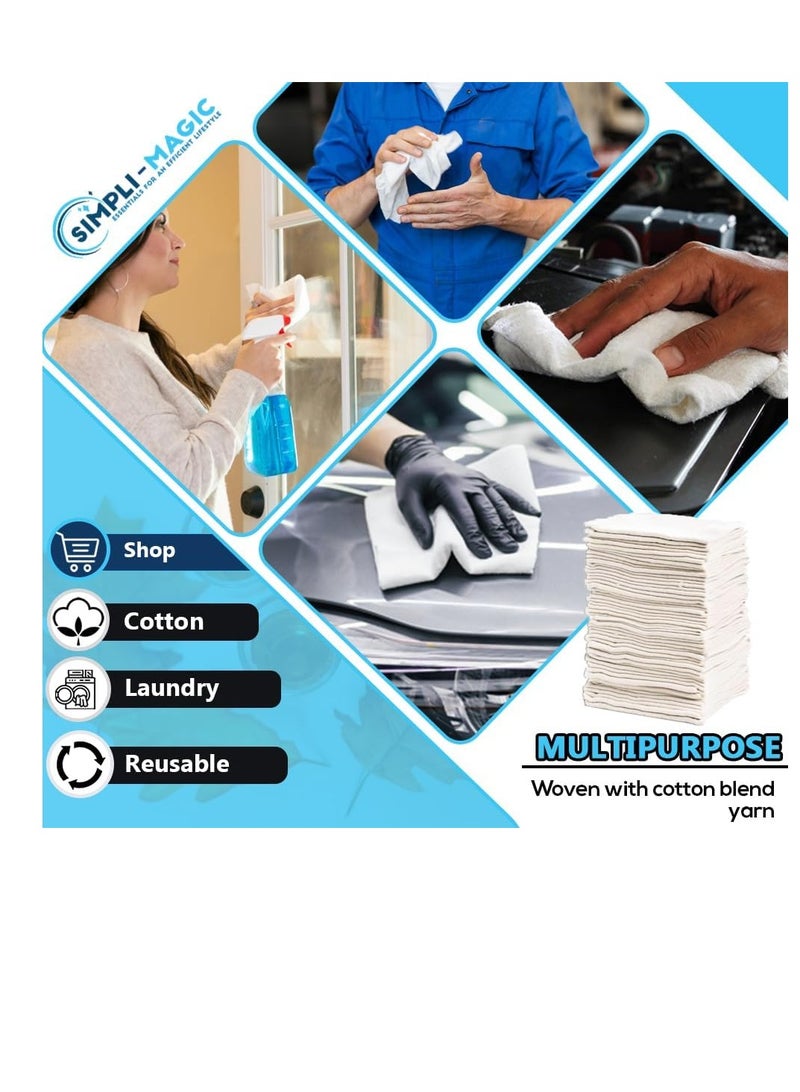 Simpli-Magic Simpli Magic 79006-100PK shop towels 14”x12” white pack of 100  - Image 4