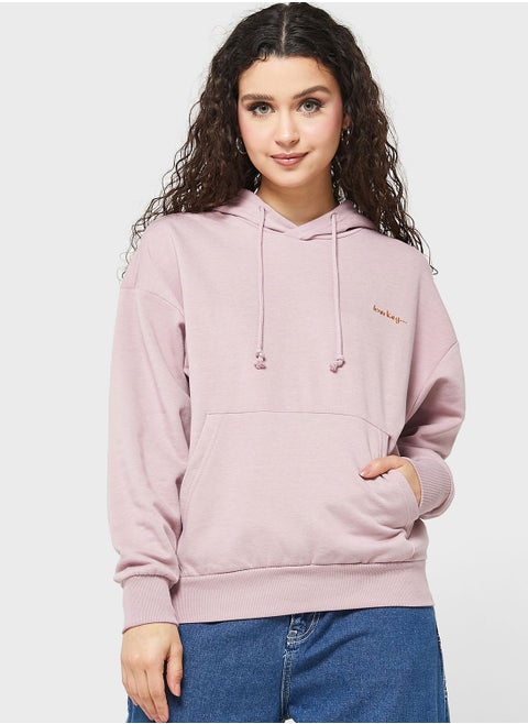 Drawstring Knitted Hoodie