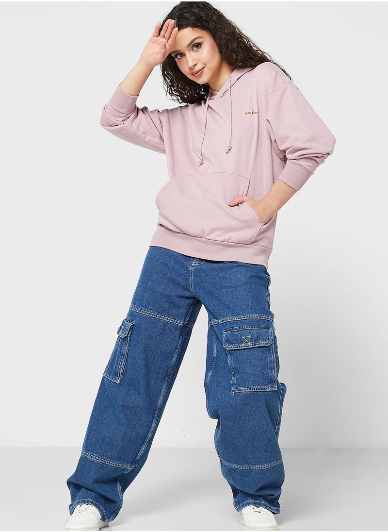 Jacqueline de Yong - Drawstring Knitted Hoodie - Image 1