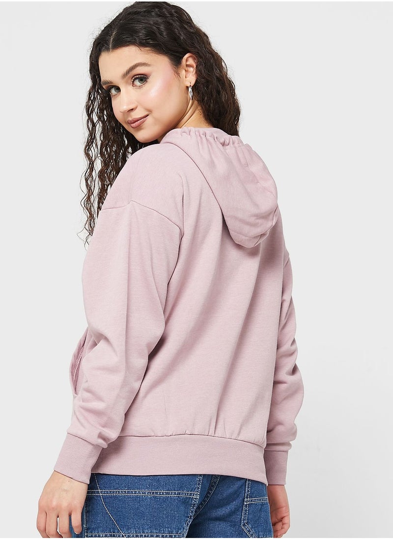 Jacqueline de Yong - Drawstring Knitted Hoodie - Image 1
