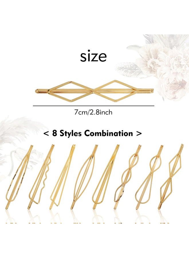Cinaci 40 Pack 8 Styles Simple Plain Non Slip Gold Metal Hair Clips Barrettes Bobby Pins Hair Accessories for Women Girls (Gold-40 Pack) - Image 5