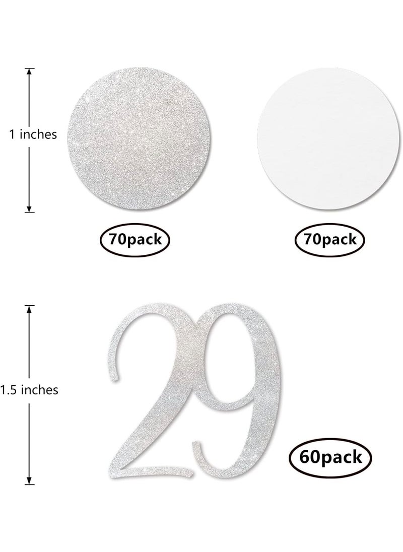 MAGJUCHE Silver Glitter 29 Confetti 29th Birthday Number Confetti 200pcs Anniversary Party Table Decoration Supplies  - Image 2