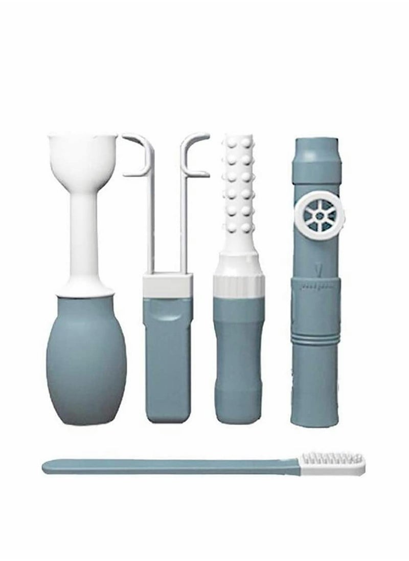 SYOSI Jaw Exerciser Kit Mouth Exerciser Oral Lips Muscle Training Device Recovery Tongue Trainer Puller for Dysarthria Muscle  5 in 1 Kit Oral Sensory Therapy Tool Kit Silicone Massager  - Image 1