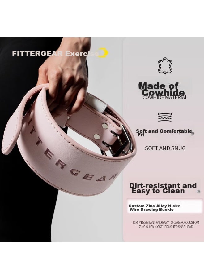 Fittergear Leather Fitness Waist Belt For Women, Professional Weightlifting Strength Training Support Belt For Squats And Deadlifts - Image 1