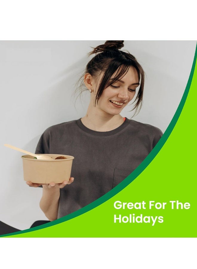 ملاعق خشبية للاستخدام مرة واحدة، 50 ملعقة، أدوات مائدة قابلة للتحلل الحيوي والتسميد - Image 5