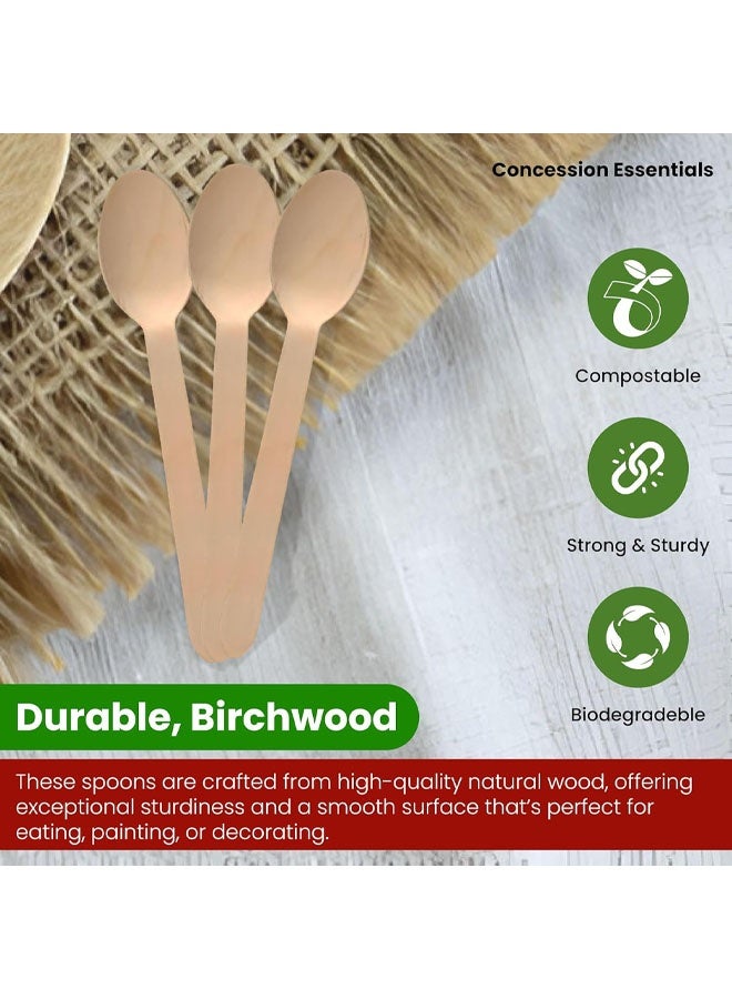 ملاعق خشبية للاستخدام مرة واحدة، 50 ملعقة، أدوات مائدة قابلة للتحلل الحيوي والتسميد - Image 3