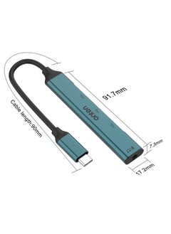 أونتن موزع 4 في 1 من ONTEN otn-9706 USB C إلى USB 3.0 مع محول مقبس 3.5 مم ومخرج صوت ومدخل ميكروفون  - Image 5