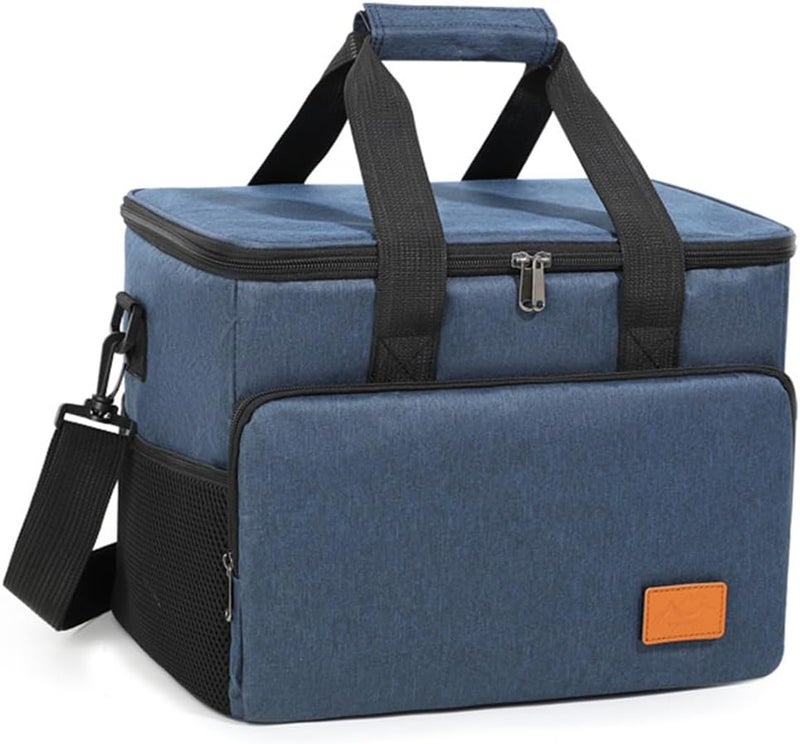 IraXpro Lunch Bag Insulated Lunch Box Large Portable Cooler Tote bag for Men Women Adult,Shoulder Handbag with Adjustable Strap,Leak and Waterproof,for Office,Picnic,Outdoor,Beach,Fishing (Blue,22L) - Image 1