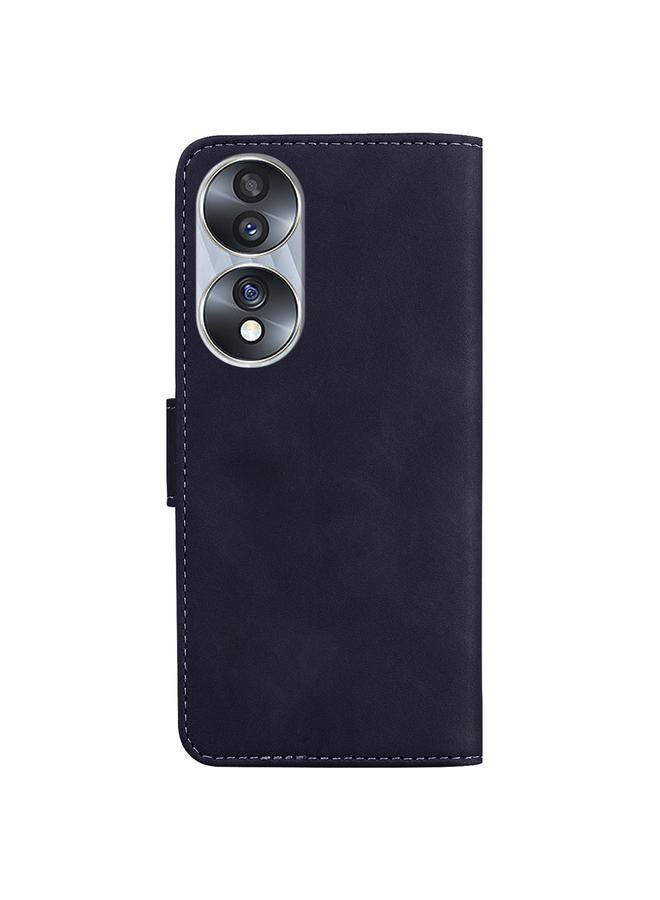The Bros Phone Case For Honor 70 Skin Feel Pure Color Flip Leather Phone Phone Case - Image 3