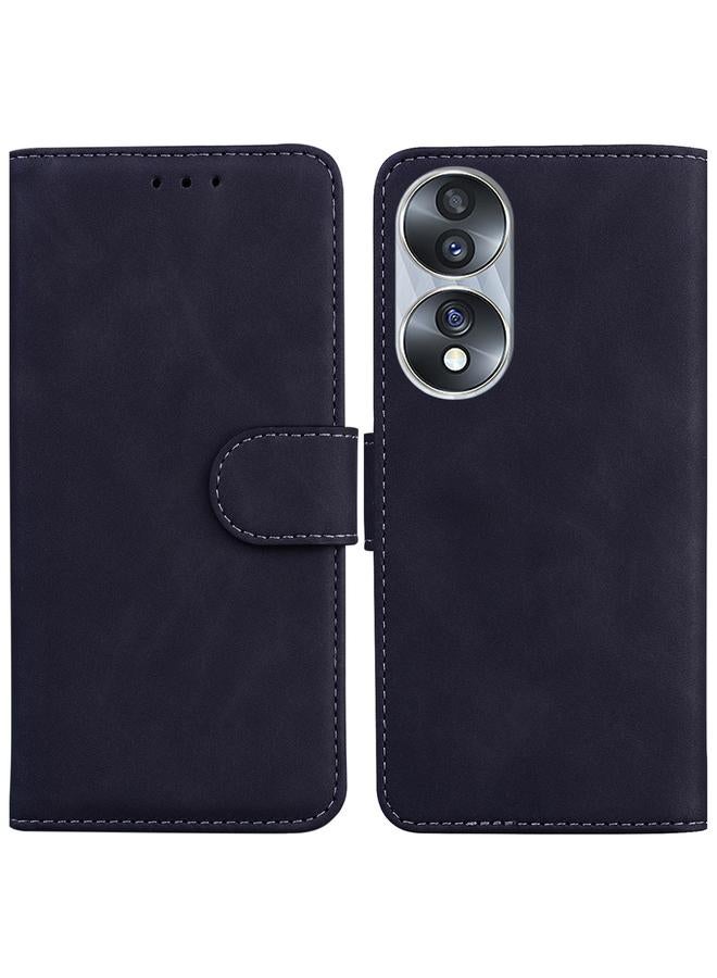 The Bros Phone Case For Honor 70 Skin Feel Pure Color Flip Leather Phone Phone Case - Image 1