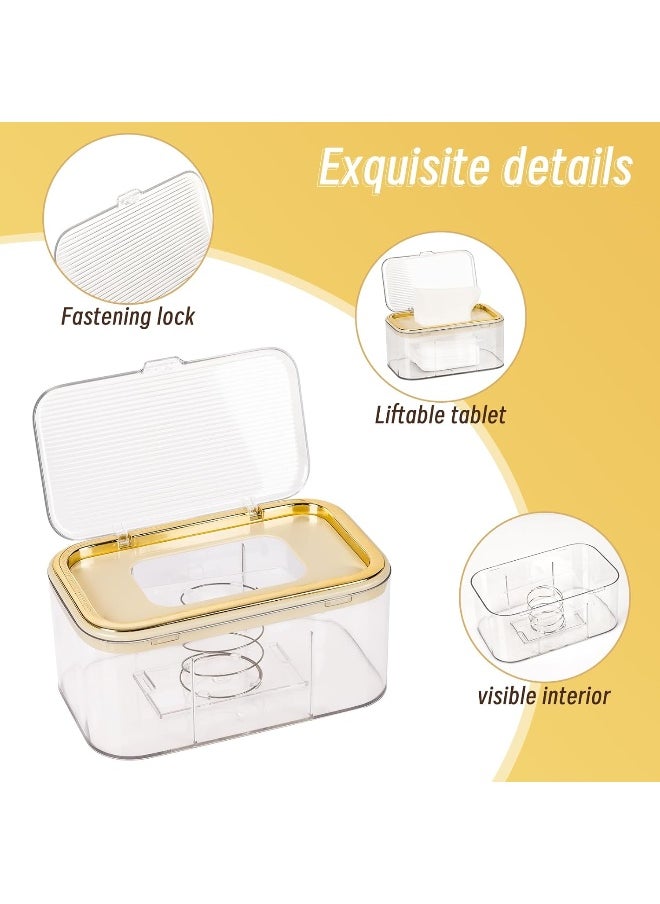 Flenpptly Flenpptly Gold Wipe Dispenser, Large Capacity, Rectangular, Polypropylene (PP) Material, Gold Color  - Image 3