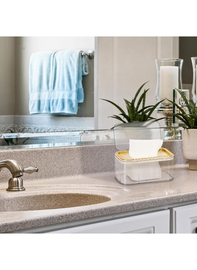 Flenpptly Flenpptly Gold Wipe Dispenser, Large Capacity, Rectangular, Polypropylene (PP) Material, Gold Color  - Image 4