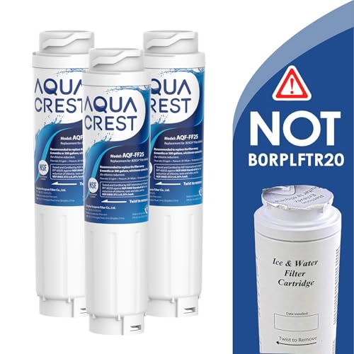 AquaCrest AQUA CREST 644845 Refrigerator Water Filter Replacement for Bosch® Ultra Clarity® 11034152, 9000077104, 9000194412, B26FT70SNS, B22CS80SNS, B22CS50SNS, Haier 0060820860, Miele KWF1000, 3 Filters - Image 2