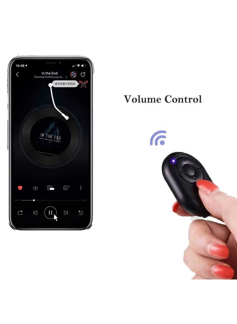 Bluetooth Remote Phone Page Turner Available for Tiktok Scroll Controller Wireless Remote Control Camera Shutter Remote for Android and ios (Black)