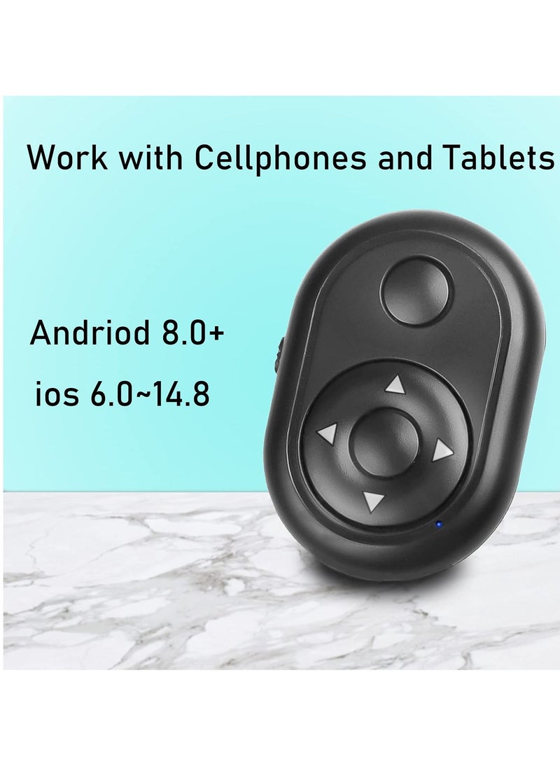 Bluetooth Remote Phone Page Turner Available for Tiktok Scroll Controller Wireless Remote Control Camera Shutter Remote for Android and ios (Black)