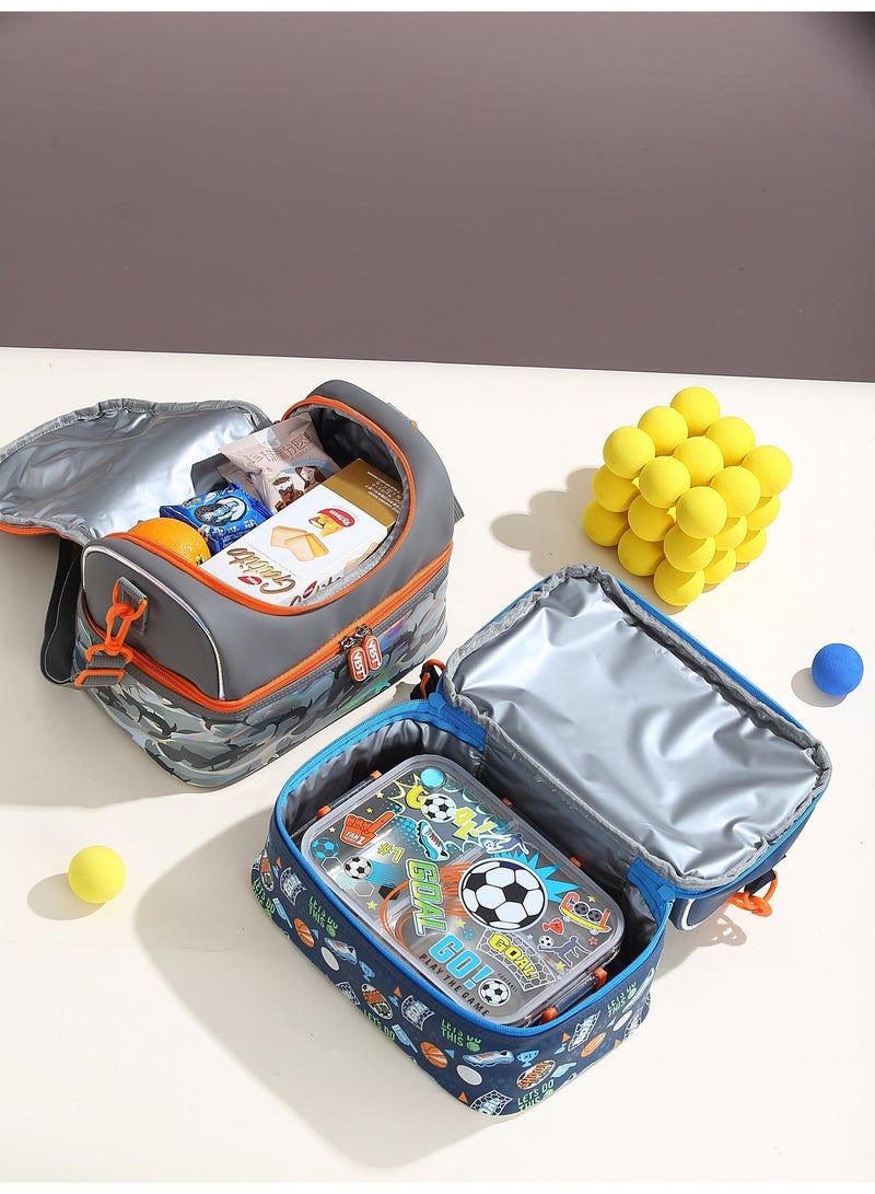 VEST Cool Shark Double Layer Kids Lunch Bag Portable Insulated Waterproof Bento Lunch Bag Kids Lunch Bag 17cm×26.5cm×17.5cm - Image 2