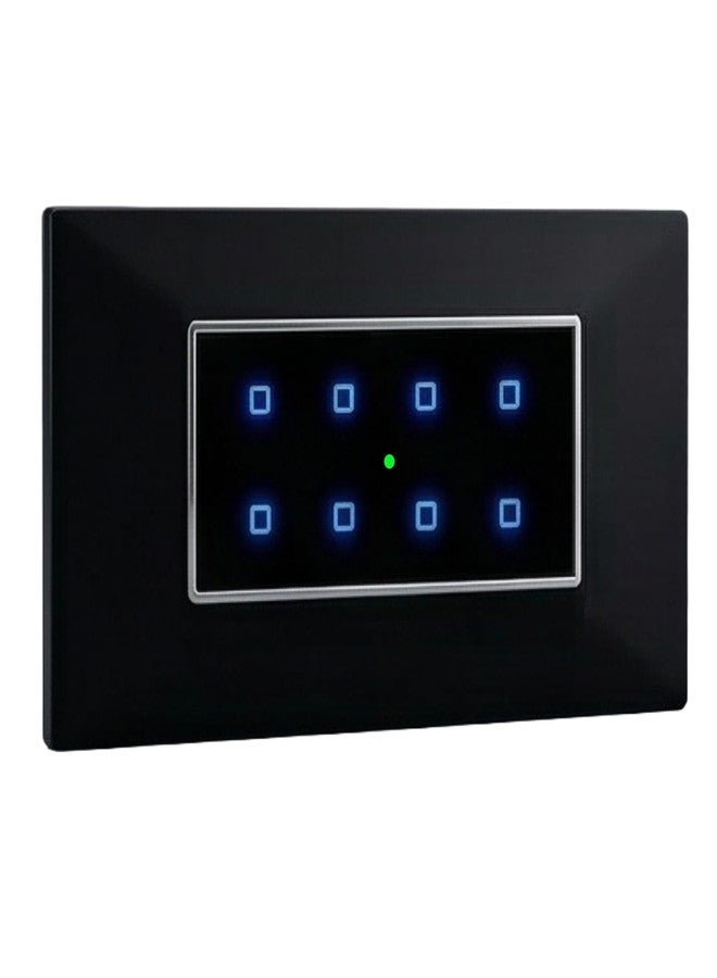 Smarteefi Touch 8 Port Modular WiFi Smart Switch Board, 8 Smart Switches, Compatible with Alexa & Google Home, Black (Size: 4M (146mmx94mmx40mm)) - Image 1