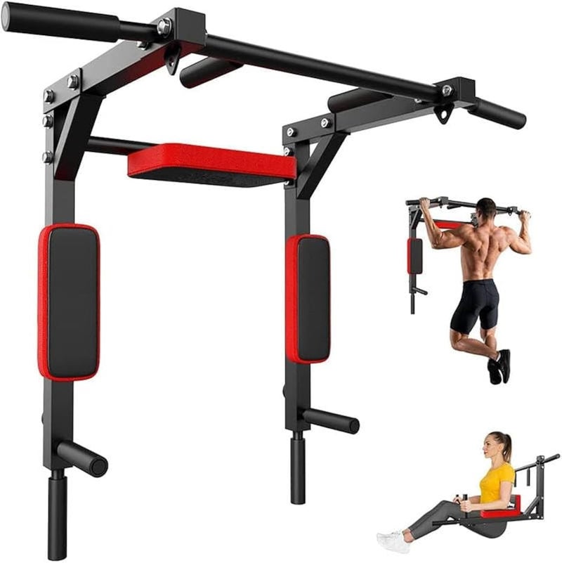 Rovyfota Multifunctional Wall Mounted Pull Up Bar/Chin Up bar, Dip Station for Indoor Home Gym Workout, Power Tower Set Training Equipment Fitness Dip Stand Supports to 440 Lbs - Image 1