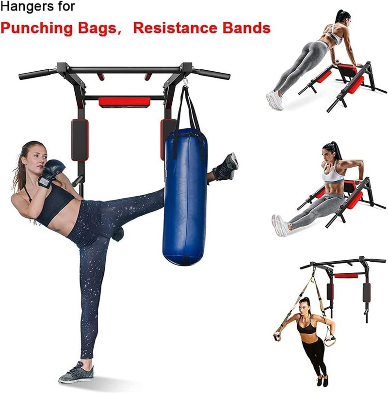 Rovyfota Multifunctional Wall Mounted Pull Up Bar/Chin Up bar, Dip Station for Indoor Home Gym Workout, Power Tower Set Training Equipment Fitness Dip Stand Supports to 440 Lbs - Image 3