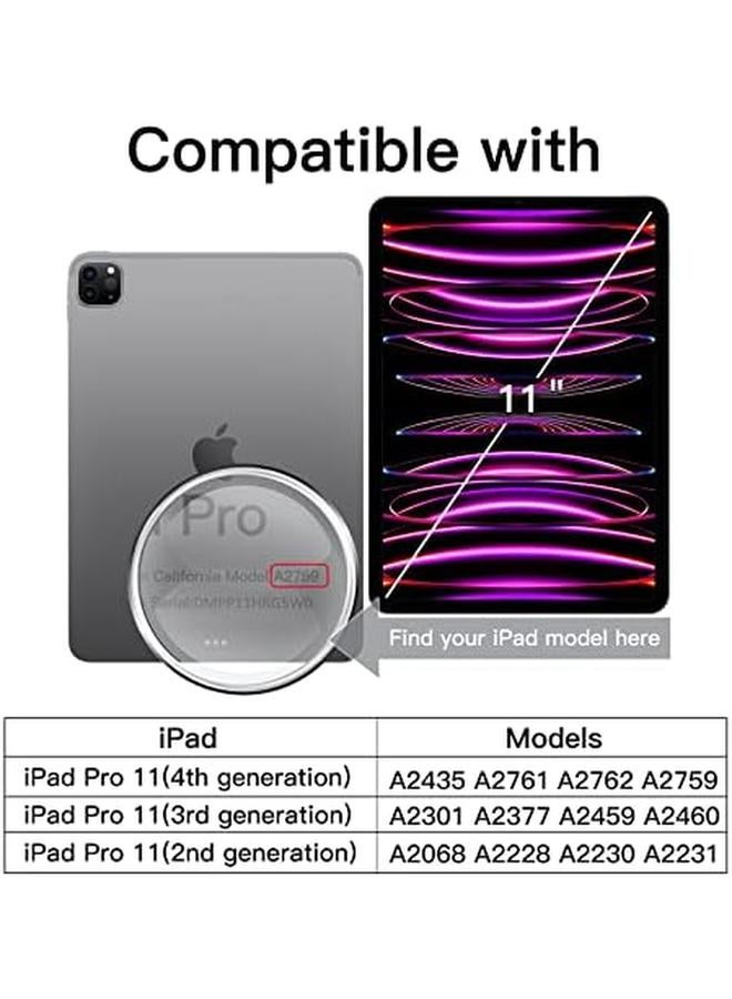 جي تيك واقي شاشة لجهاز Ipad Pro 11 بوصة 2022 2021 2020 إصدار مع واقي عدسة الكاميرا، طبقة من الزجاج المقسى عالي الدقة ضد الخدش، قلم رصاص ومعرف الوجه، عبوة من قطعتين لكل منهما - Image 2