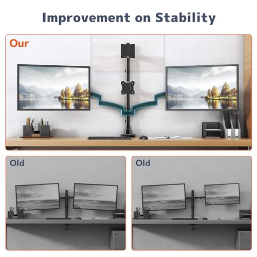 PUTORSEN Quad Monitor Mount for up to 49’’ Ultrawide on Top Bracket and 27’’ Screens on Lower Brackets, Holds up to 44lbs, Quad Monitor Stand with Gas Spring, C-Clamp & Grommet Base - Image 4