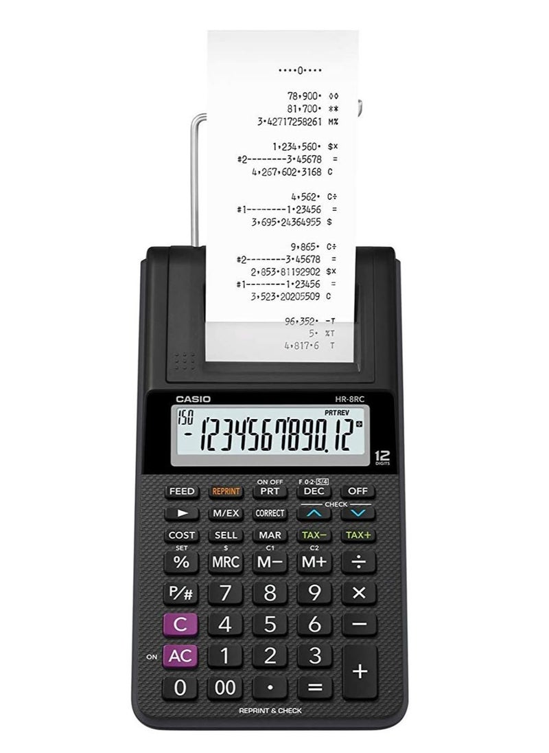 Generic Casio HR8RC Mini Printing Calculator, Black  - Image 4