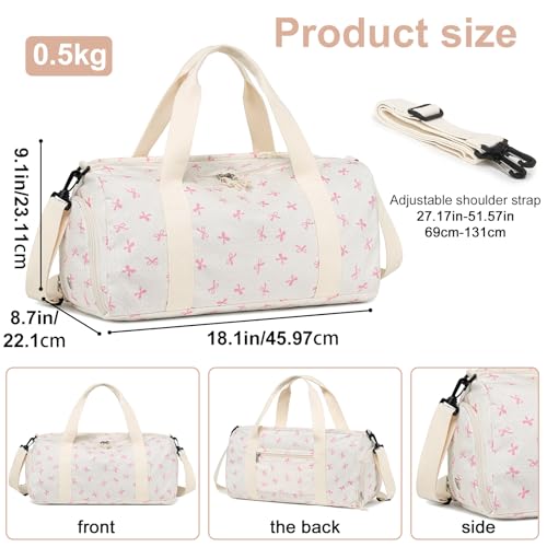 LEDAOU Gym Bag Sports Duffle Bag with Wet Pocket Weekender Overnight Bags with Waterproof Shoe Compartment for Girls Kids Women Dance Workout Travel Bags - Image 4