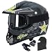 DLPACKJ Motocross Dirt Bike Helmet with Goggle Gloves MaskATVMotorcycle Adult Helmet OffRoad Black for UnisexAdultDOTFMVSS 218 Approved Large - Image 2