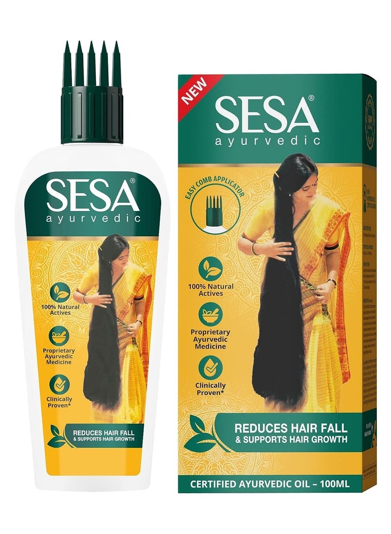سيسا زيت سيسا أيورفيدا لتساقط الشعر ونموه ، برينجراج + 17 عشب + 5 زيوت ، كشير باك فيدي ، بدون زيت معدني ، 100 مل