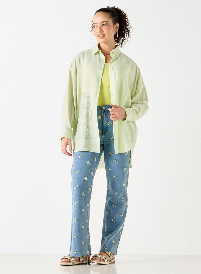 SP Characters Garfield Print Shirt with Collar and Long Sleeves - Image 2