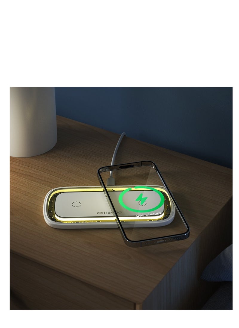 BWOO Bwoo Wireless Charger, 2-in-1 30W Transparent Wireless Charger With Night Light  - Image 5