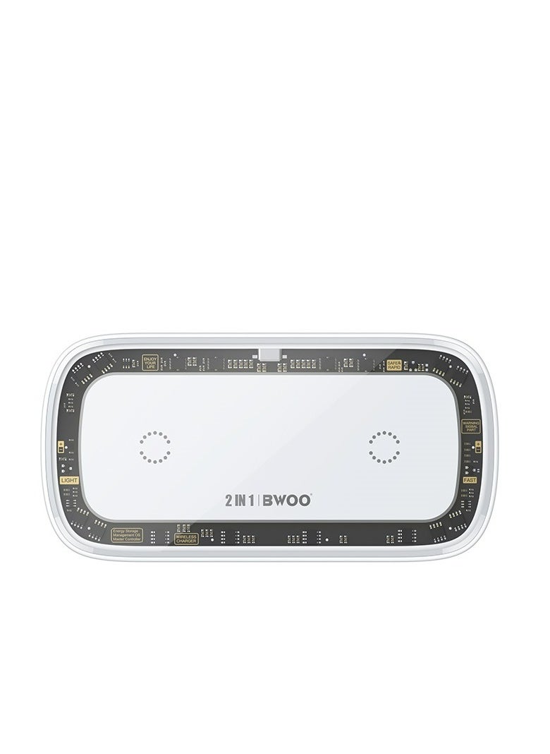 BWOO Bwoo Wireless Charger, 2-in-1 30W Transparent Wireless Charger With Night Light  - Image 3