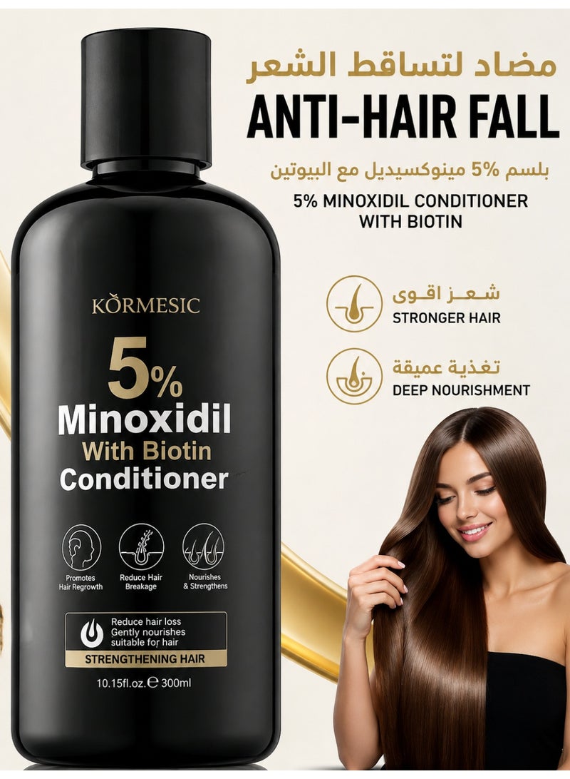 Kormesic 5% Minoxidil Conditioner with Biotin – Strengthening Hair Care Conditioner, Daily Hair Conditioning, 300ml - Image 1