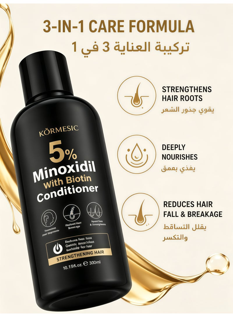 Kormesic 5% Minoxidil Conditioner with Biotin – Strengthening Hair Care Conditioner, Daily Hair Conditioning, 300ml - Image 2