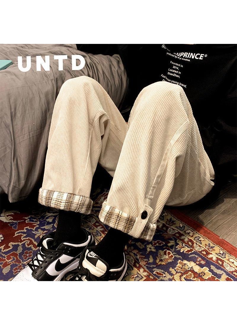 Generic - Mens Corduroy Pants Casual Straight Fit Brown - Image 1