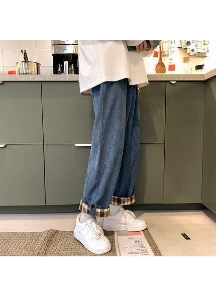Generic - Mens Corduroy Pants Casual Straight Fit Brown - Image 1