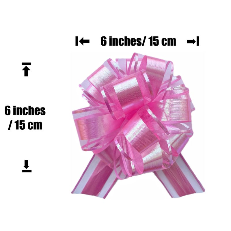 BXCMYDR 12PCS Rainbow Pull Bows for Gift Wrapping, 6 Inches Large Gift Bow, Laser Aurora Ribbon Decoration for Flower Bouquets and Basket, Colorful Bows for Birthday Presents, Anniversary (Rainbow 6 Color) - Image 4