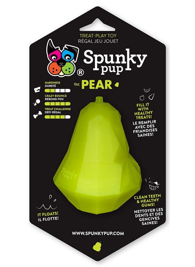 Spunky Pup Holding Treat Play Dog Toy | Interactive Treat Toy for Dogs | Promotes Healthy Teeth & Gums | Pear - Image 1