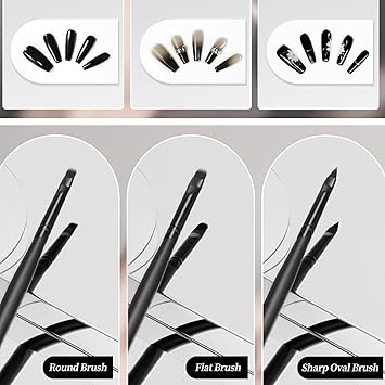 Nail Art Brushes 8pcs Nail Brush For Nail Art With Nail Art Liner Brush and Dotting Pen for Gel Polish Design French Tips Detailed Painting Dotting - Image 4